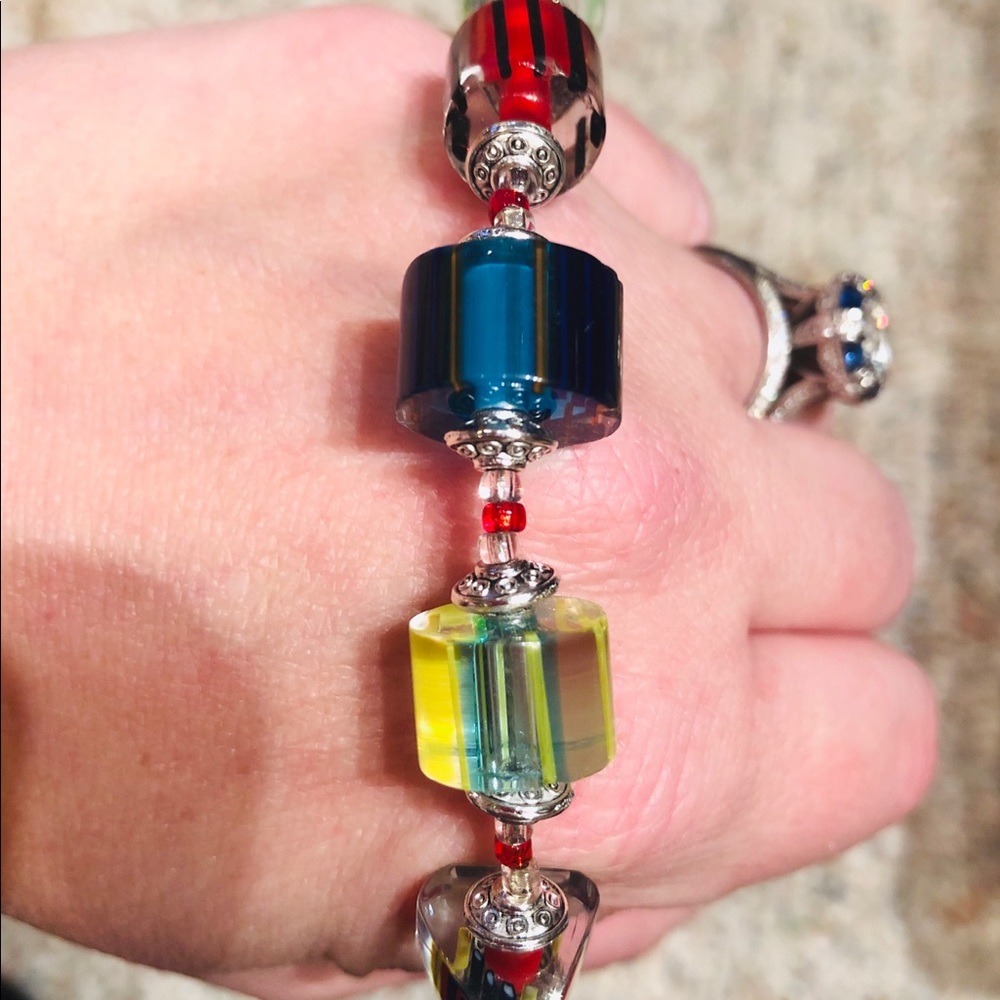 Handmade Lampwork beads bracelet